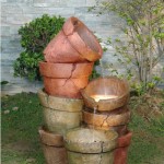 Stacked Clay Pot Cascade Water Feature